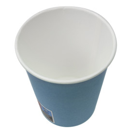 Gobelet en Carton sans Plastique 9 Oz/250ml "Colors" Bleu Ø8,0cm (300 Utés)