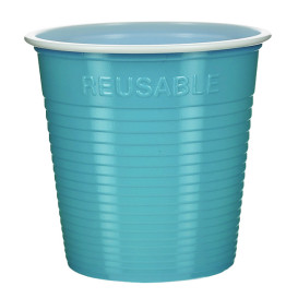 Gobelet Économique Réutilisable PS Bicolore Turquoise 160ml (450 Utés)