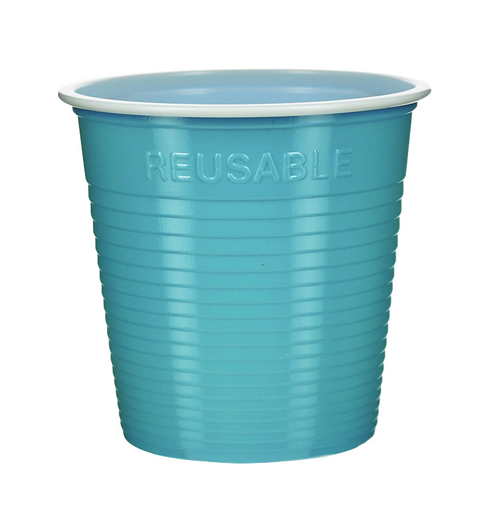 Gobelet Économique Réutilisable PS Bicolore Turquoise 230ml (420 Utés)