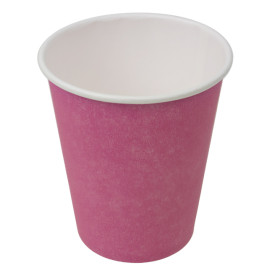 Gobelet en Carton sans Plastique 9 Oz/250ml "Colors" Rose Ø8,0cm (20 Utés)