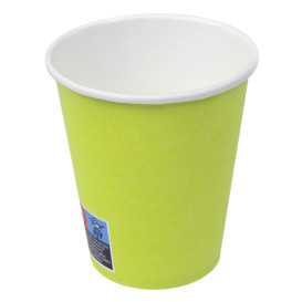 Gobelet en Carton sans Plastique 9 Oz/250ml "Colors" Vert Ø8,0cm (20 Utés)