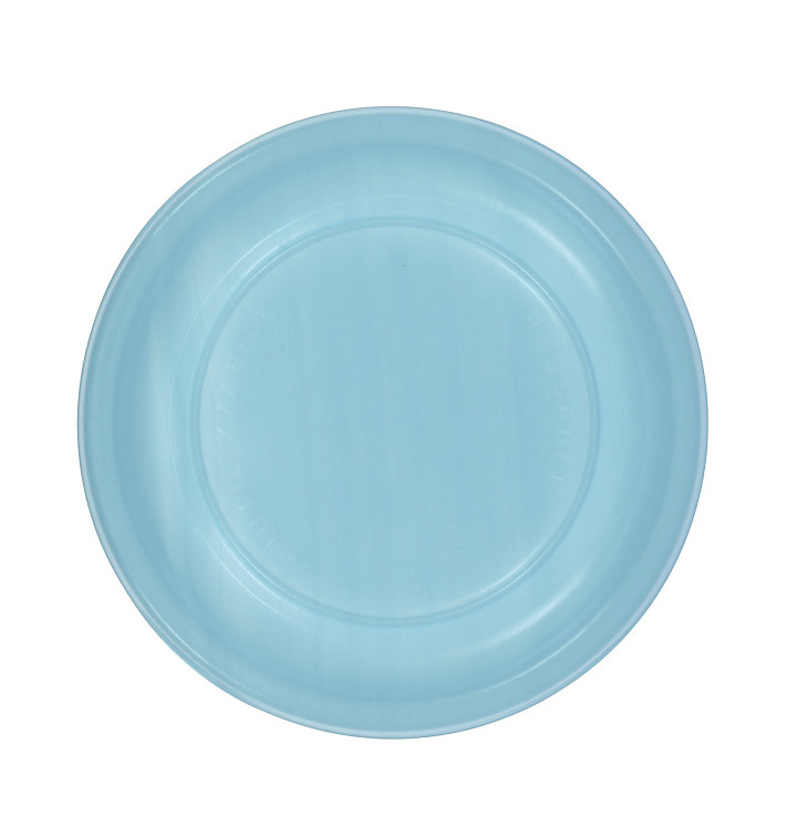 Assiette Plate Réutilisable Economique PS Bleu Clair Ø17cm (300 Utés)