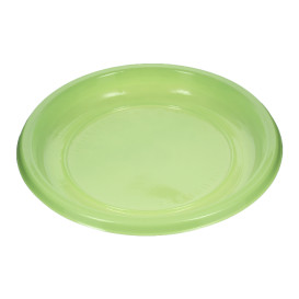 Assiette Plate Réutilisable Economique PS Vert Citron Ø17cm (25 Utés)
