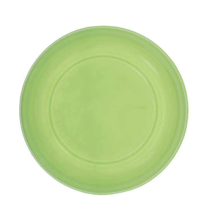 Assiette Plate Réutilisable Economique PS Vert Citron Ø22cm (25 Utés)