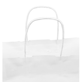 Sac en papier Blanc avec Anses Kraft 100g/m² 32+12x41cm (25 Utés)