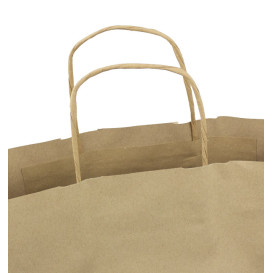 Sac en Papier Kraft Marron avec Anses 100g/m² 44+15x46cm (25 Utés)