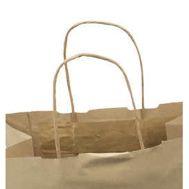 Sac en papier Kraft Marron avec Anses 100g/m² 27+14x26cm (250 Utés)