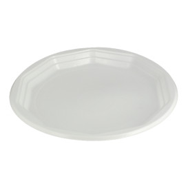 Assiette Réutilisable PP "Deka" Plate Blanc 220mm (33 Utés)