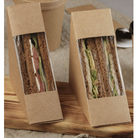 Emballage en carton kraft avec fenêtre Sandwich double 125x65x125mm (500 Utés)