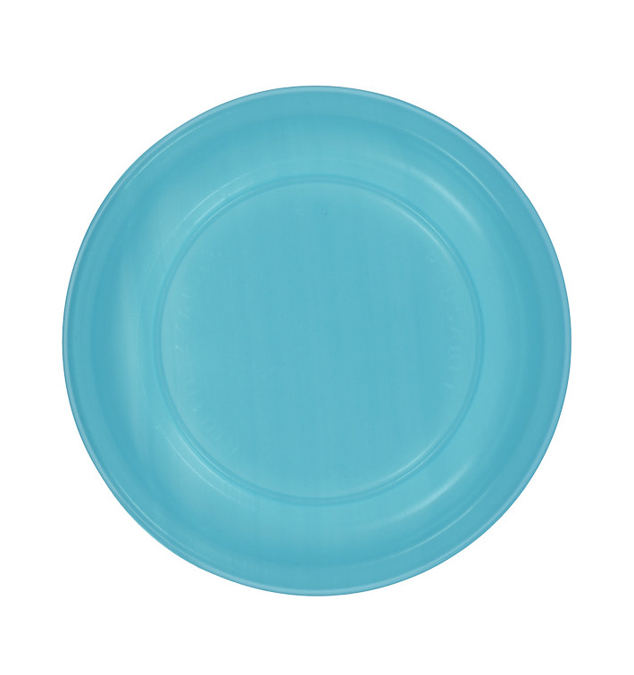 Assiette Plate Réutilisable Economique PS Turquoise Ø22cm (25 Utés)