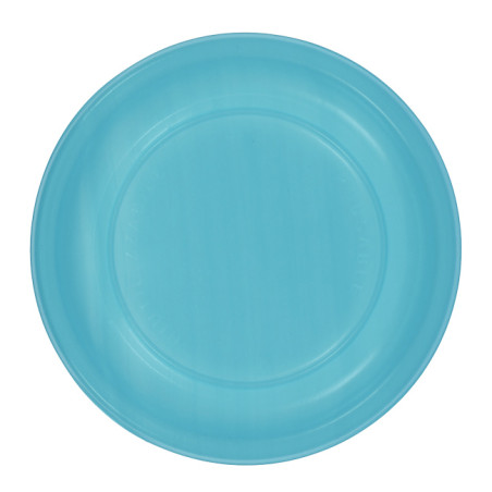 Assiette Plate Réutilisable Economique PS Turquoise Ø22cm (25 Utés)