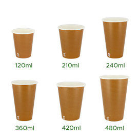 Gobelet en Carton sans Plastique 4Oz/120ml "Caramel" Ø6,2cm (1.000 Utés)