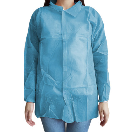 Blouse Cadet PP 35gr.Velcro et Sans Poches Bleu (100 Utés)