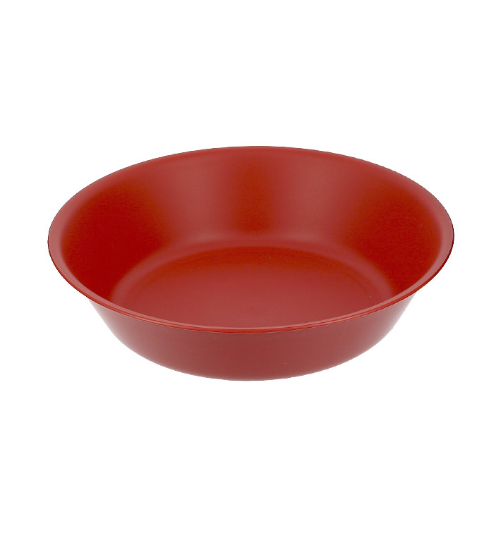 Assiette Réutilisable Durable PP Minéral Rouge Ø18cm (6 Utés)