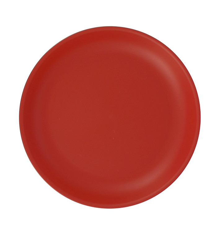 Assiette Réutilisable Durable PP Minéral Rouge Ø21cm (6 Utés)