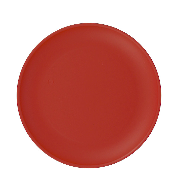 Assiette Réutilisable Durable PP Minéral Rouge Ø23,5cm (54 Utés)