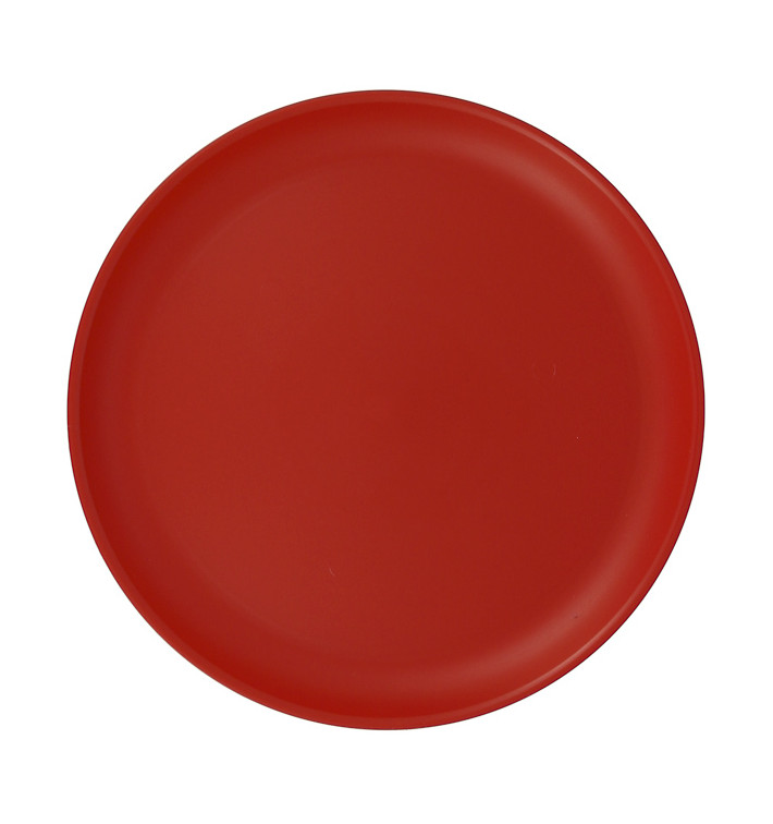 Assiette Réutilisable Durable PP Minéral Rouge Ø27,5cm (54 Utés)