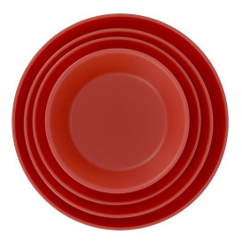 Assiette Réutilisable Durable PP Minéral Rouge Ø21cm (6 Utés)