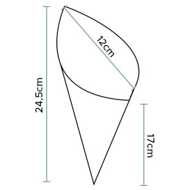 Papieren voedsel kegel Vetvrij "Times" 24cm 100g (250 stuks)