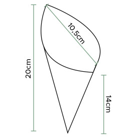 Cornet en Papier Ingraissable 200mm 70g (250 Utés)