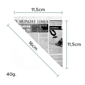 Cornet en Papier Ingraissable 160mm 40g (250 Utés)