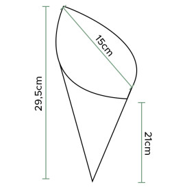 Cornet en Papier Ingraissable 295mm 250g (2.000 Utés)