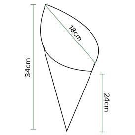 Cornet en Papier Ingraissable 340mm 400g (1.000 Utés)