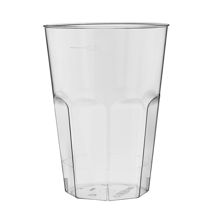 Plastic PS beker Kristal "Deco" transparant 300 ml (30 stuks)