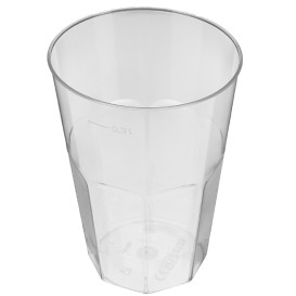 Plastic PS beker Kristal "Deco" transparant 300 ml (30 stuks)