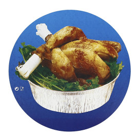 Papieren Deksel voor Geroosterde kip Rond vormig 1900ml (500 stuks)