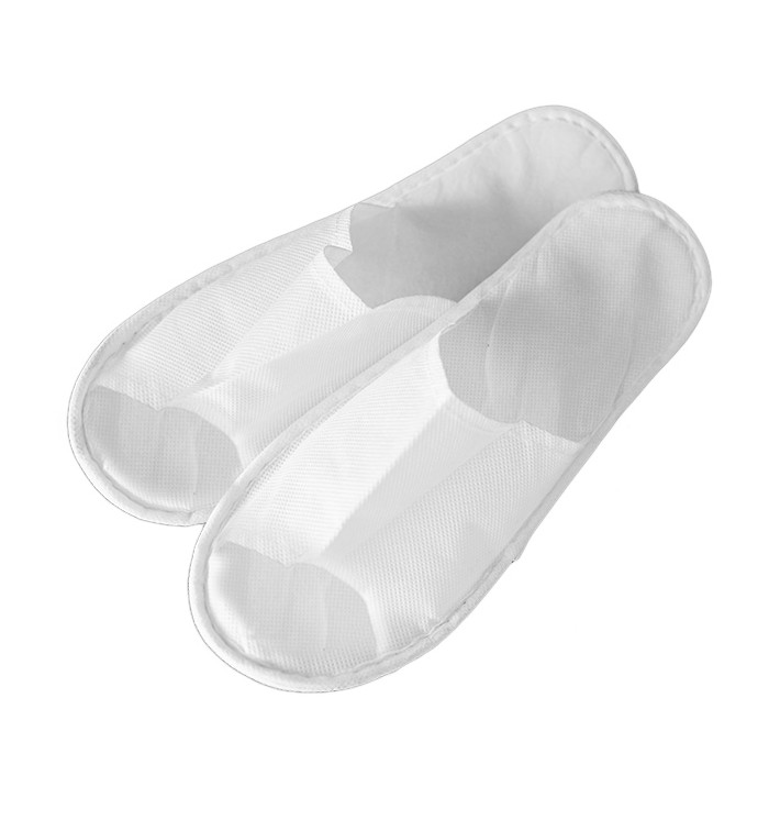 Chaussons PP Ouvert Blanc Semelle mousse EVA (1 Paire)