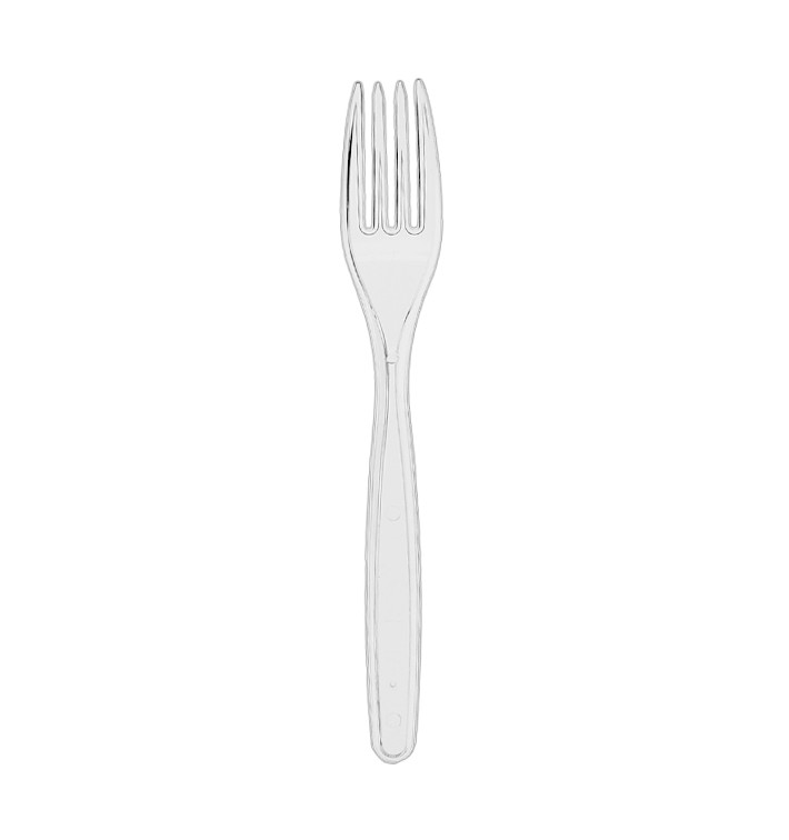 Fourchette plastique PS Réutilisable Transparent 18cm (480 Utés)