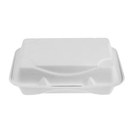 Suikerriet Gescharnierd Container wit 23x15x7,5cm (50 stuks)