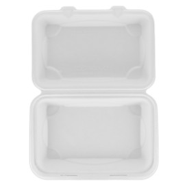 Suikerriet Gescharnierd Container wit 23x15x7,5cm (50 stuks)