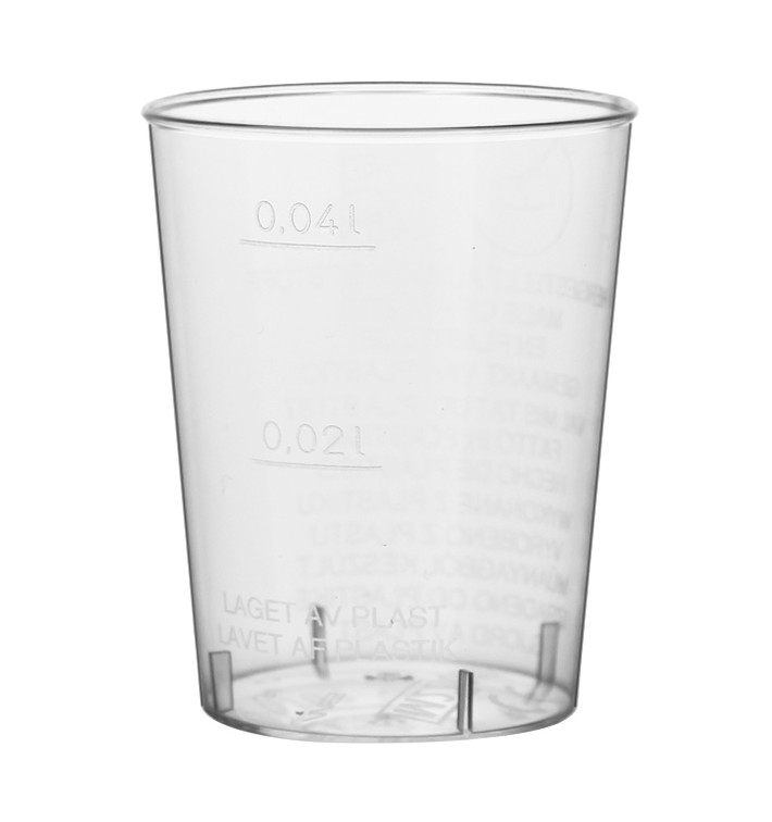 Verre Plastique Dur Transparent PS 40ml (2.000 Unités)