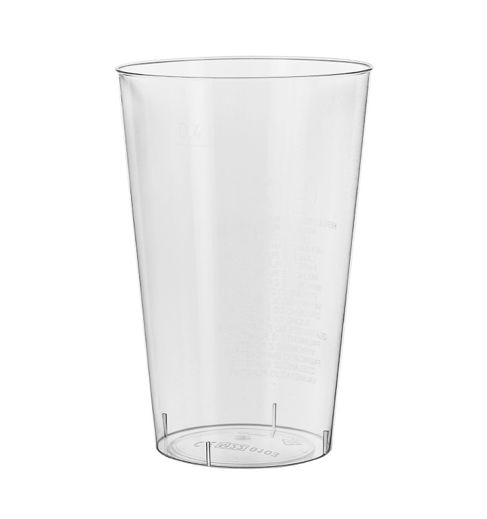 Plastic PS beker Geïnjecteerde glascider transparant 400 ml (500 stuks)