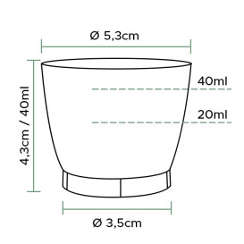 Plastic PS Shotje Geïnjecteerde glascider "Cool" 40 ml (50 stuks)