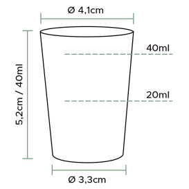 Verre Plastique Dur Transparent PS 40ml (2.000 Unités)