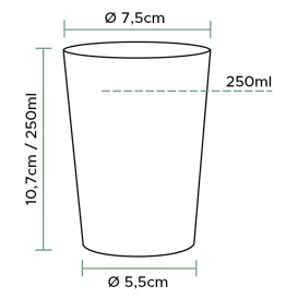 Verre Plastique Dur 250ml Transparent (50 Unités)