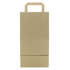 Papieren zak voor fles met handgrepen kraft 19+8x37cm (250 stuks)