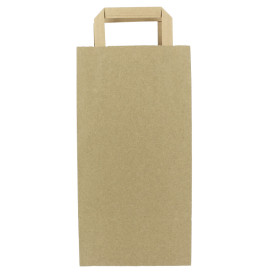 Papieren zak voor fles met handgrepen kraft 19+8x37cm (250 stuks)