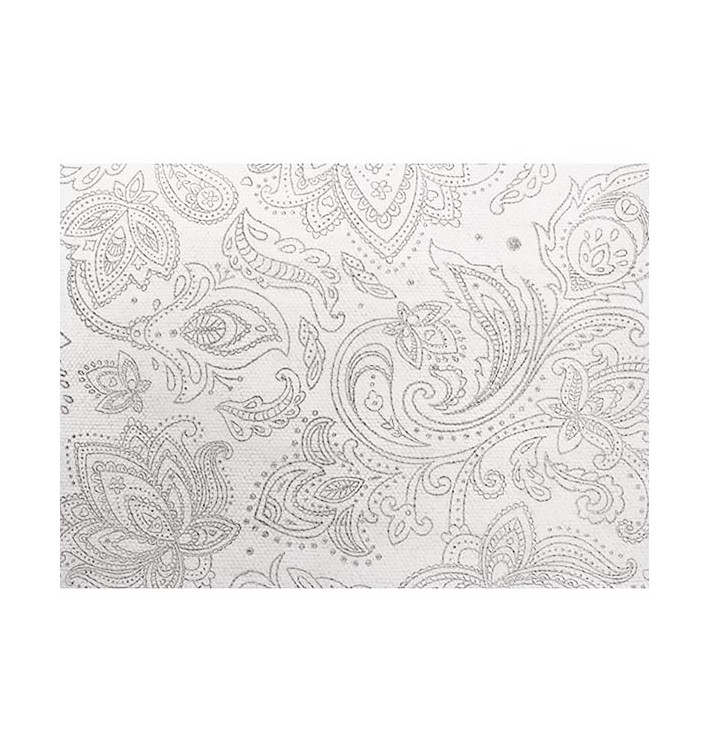 Nappe en Non-Tissé 120x120cm "Mandala" Gris 50g/m² (150 Utés)