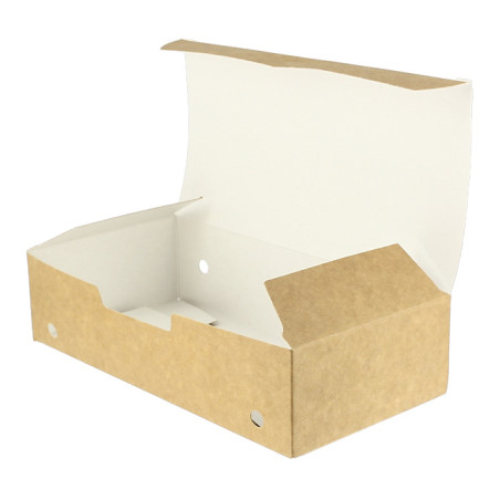 Boîte en Carton pour Frites Kraft Grande 20x10x5cm (25 Utés)