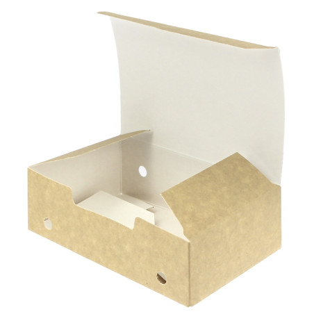 Boîte en Carton pour Frites Kraft Moyenne 14,5x9x4,5cm (450 Utés)