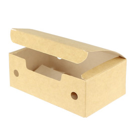 Papieren take-out doos klein maat kraft 1,15x0,72x0,43cm (25 stuks)