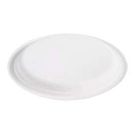 Suikerriet bord Bagasse wit Ø25,3 cm (50 stuks) 