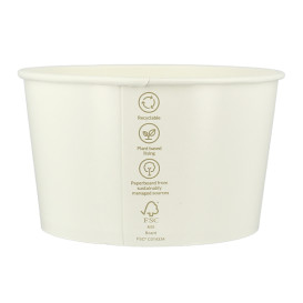 Saladier en Carton Renouvelable Blanc 635ml Ø12,5cm (360 Utés)