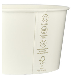 Saladier en Carton Renouvelable Blanc 635ml Ø12,5cm (360 Utés)