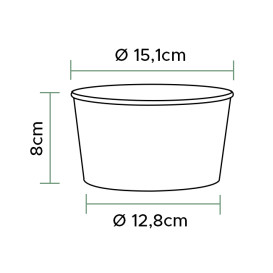 Saladier en Carton Renouvelable Blanc 1030ml Ø15,1cm (40 Utés)