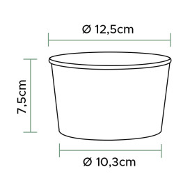 Saladier en Carton Renouvelable Blanc 635ml Ø12,5cm (360 Utés)